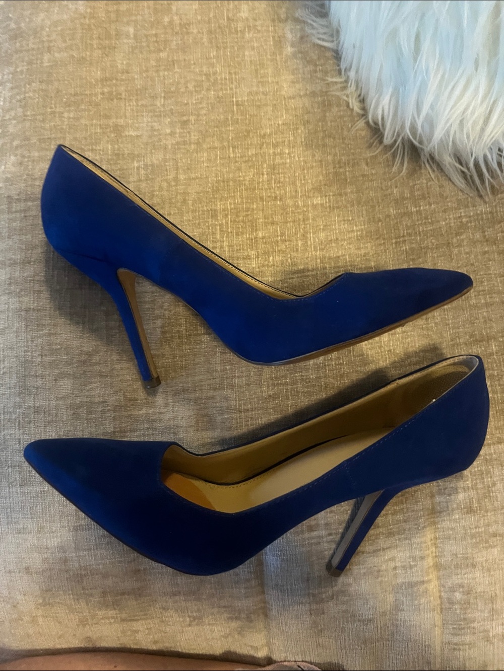 Zara Cobalt Suede Pointed-Toe Pumps - Picture 5 of 5